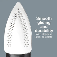 Retractable Cord Iron with Stainless Steel Soleplate
