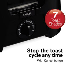 2 Slice Metal Toaster, Black
