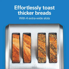 4 Slice Metal Toaster with Extra-Wide Slots