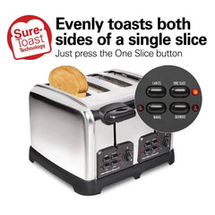 Classic 4 Slice Toaster with Sure-Toast Technology, Stainless Steel