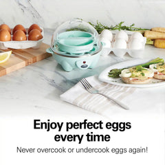 3-in-1 Egg Cooker with 7 Egg Capacity, Teal