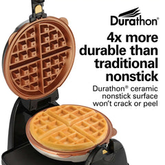 Durathon® Removable-Grid Belgian Waffle Maker