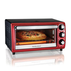 4 Slice Capacity Toaster Oven Red