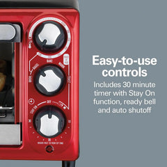 4 Slice Capacity Toaster Oven Red
