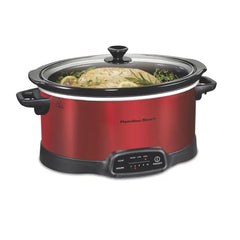 7 Quart Programmable Slow Cooker, Red