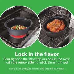 Stay or Go® Sear & Cook 6 Quart Slow Cooker, Silver