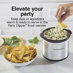 Programmable Stay or Go® Slow Cooker with Party Dipper™ Food Warmer, Silver