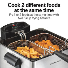 Deep Fryer, 4.5 Liters/19 Cup Oil Capacity Professional-Style with 2 Baskets