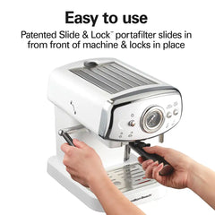 Slide & Lock™ Espresso Maker, White