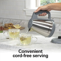 1 Liter Electric Kettle, Gray & Stainless