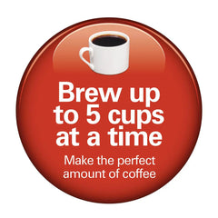 FrontFill® 5 Cup Compact Coffee Maker with Programmable Clock & Glass Carafe