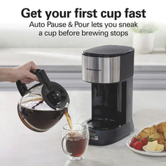 12 Cup Programmable Coffee Maker, Matte Black
