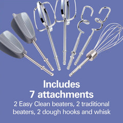 6 Speed Hand Mixer with Snap-On Case White