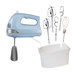 6 Speed Hand Mixer with Snap-On Case, Light Blue
