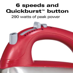 6 Speed Classic Stand Mixer, Red