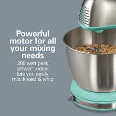 6 Speed Stand Mixer, Aqua Blue