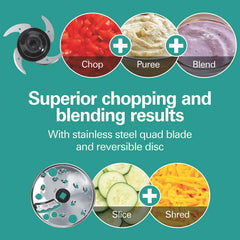 Hamilton Beach® Stack & Snap™ 4 Cup Food Processor, Chopper & Blender, Black, 70510