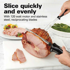 Electric Knife Set with Cool-Touch Ergonomic Handle and Storage Case