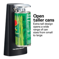 Extra-Tall Can Opener with Removable Cutting Lever, Black