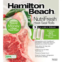 NutriFresh™ 8 in x 20 ft Heat-Seal Rolls, 3 Pack