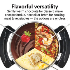 Fondue Pot, Gray and Black