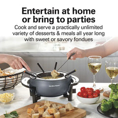 Fondue Pot, Gray and Black
