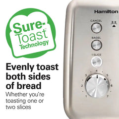 Sleek Stainless Steel 2 Slice Toaster