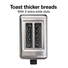 2 Slice Brushed Toaster with Extra-Wide Slots Stainless Steel