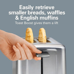 2 Slice Brushed Toaster with Extra-Wide Slots Stainless Steel
