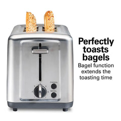 2 Slice Brushed Toaster with Extra-Wide Slots Stainless Steel