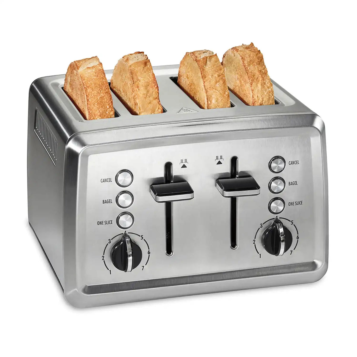 Modern Stainless Steel 4 Slice Toaster with Extra-Wide Slots