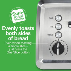 Modern Stainless Steel 4 Slice Toaster with Extra-Wide Slots