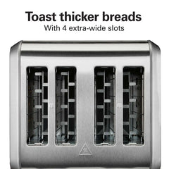 4 Slice Toaster with Extra-Wide Slots Stainless Steel