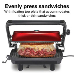 Panini Press & Gourmet Sandwich Maker, Red