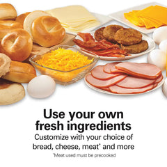 Breakfast Sandwich Maker with Timer, Silver