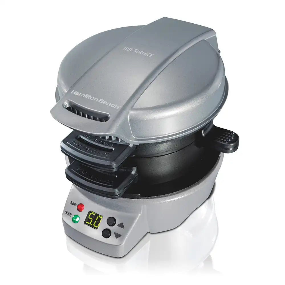 Breakfast Sandwich Maker with Timer, Silver