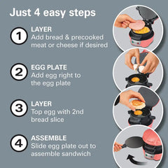 Breakfast Sandwich Maker, Coral