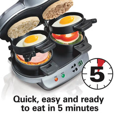 Dual Breakfast Sandwich Maker, Silver