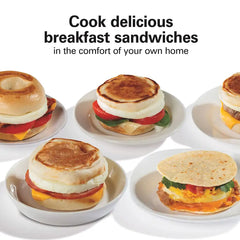 Dual Breakfast Sandwich Maker, Silver