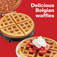 Belgian Waffle Maker with Adjustable Browning Control, Silver