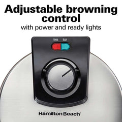 Belgian Waffle Maker with Adjustable Browning Control, Silver