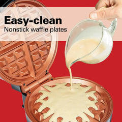 Belgian Waffle Maker with Adjustable Browning Control, Silver