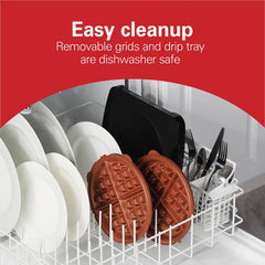 Durathon® Removable-Grid Belgian Waffle Maker
