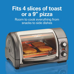 Easy Reach® 4 Slice Toaster Oven with Roll-Top Door