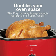 Electric Roaster Oven, 22 Quarts, Red