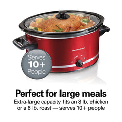 8 Quart Slow Cooker, Red