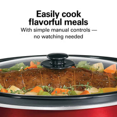 8 Quart Slow Cooker, Red