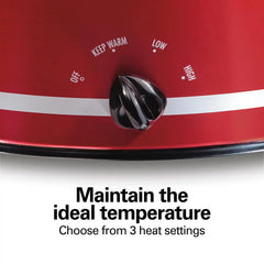 8 Quart Slow Cooker, Red