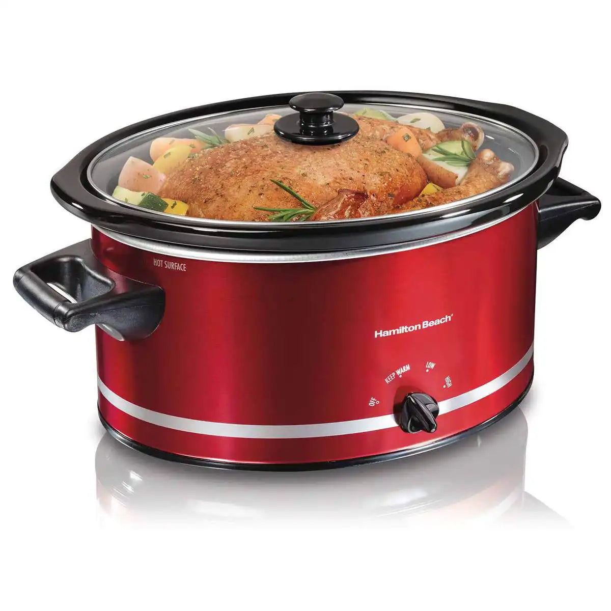 8 Quart Slow Cooker, Red