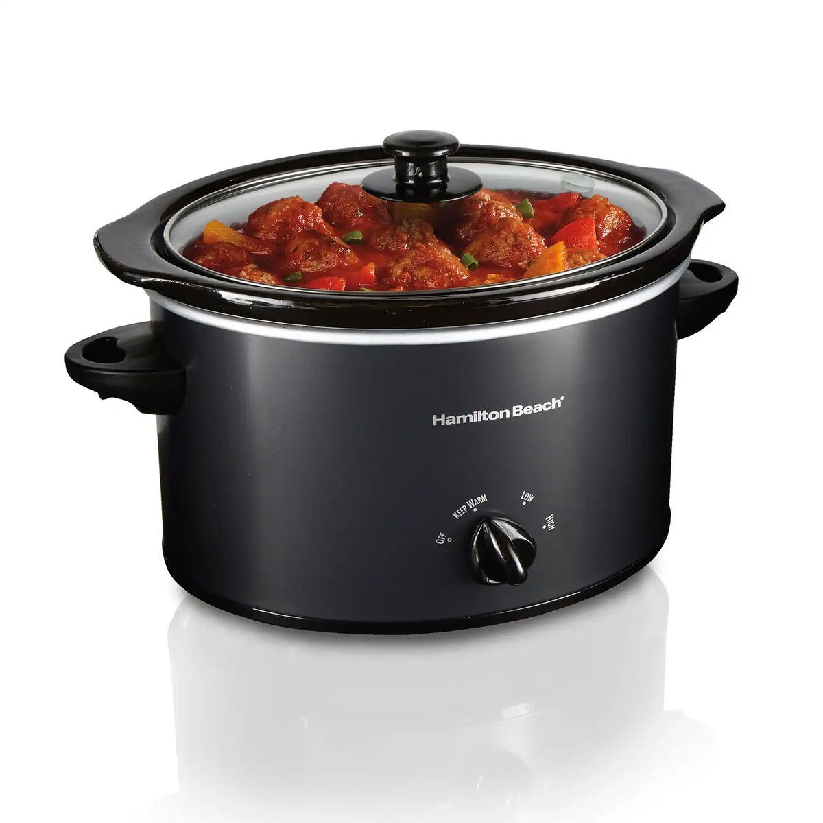 3 Quart Slow Cooker, Matte Black